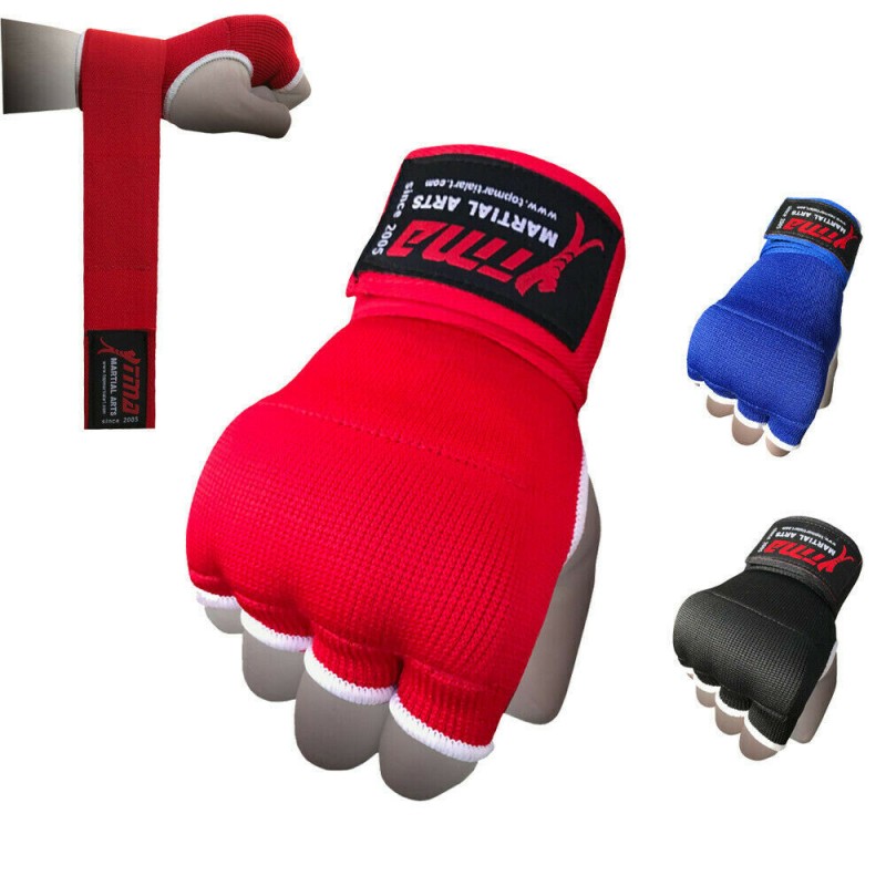 Martial Arts Equipment NNT RED GEL PADDED INNER HAND WRAPS BOXING FIST